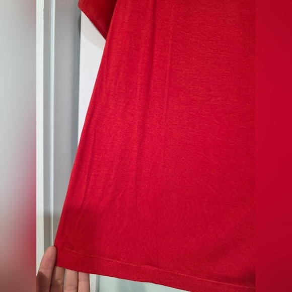 Weekend MaxMara Red Silk Peplum Short Sleeve T-Shirt - Picture 15 of 16